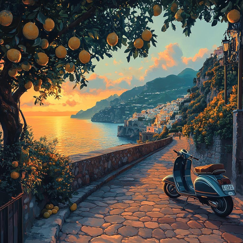 Amalfi Scooter and Lemon Trees