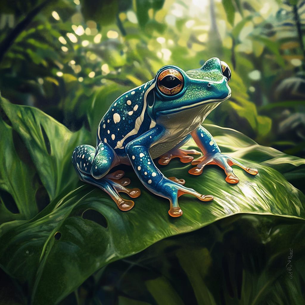 Amazon Milk Frog on Leaf