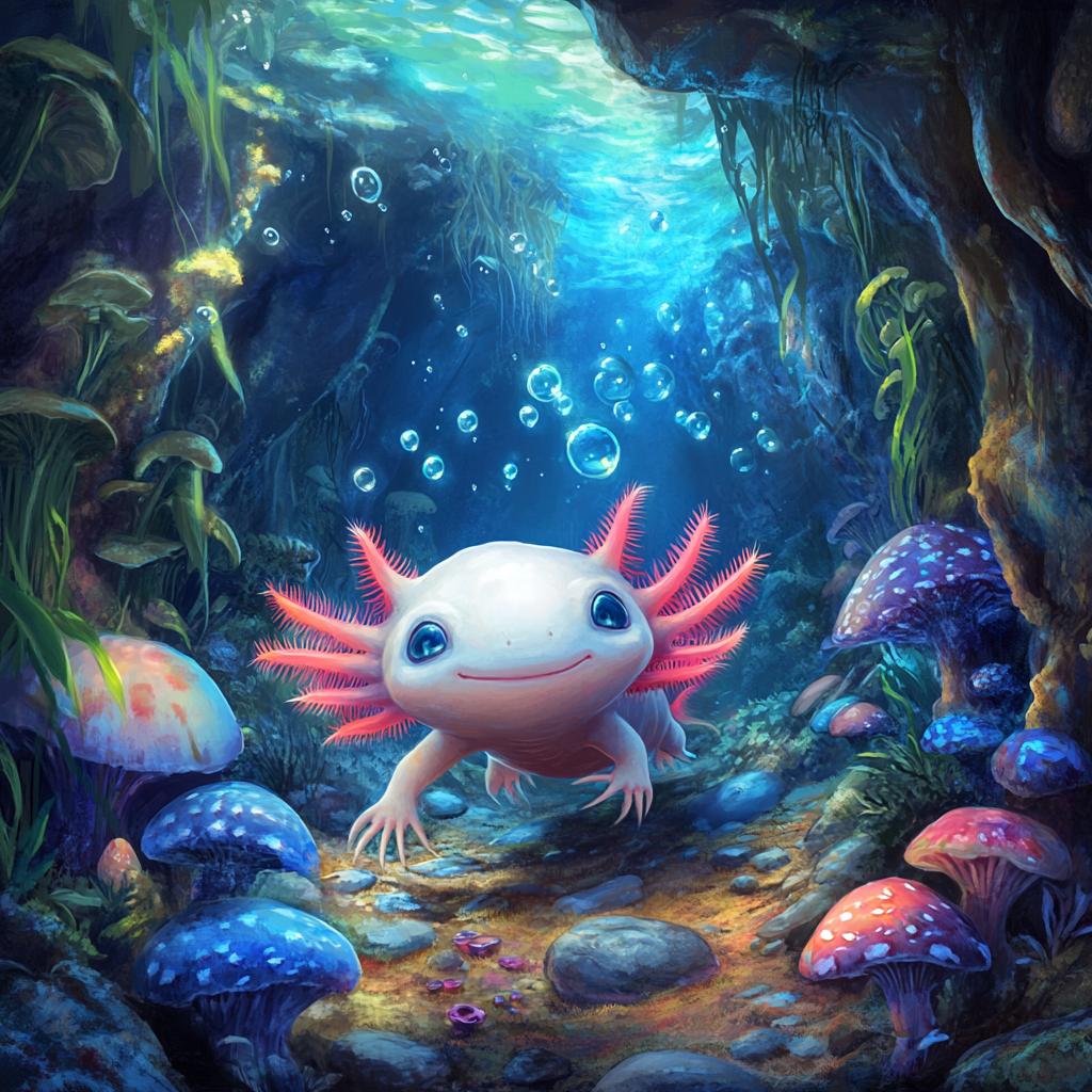 Axolotl in Mushroom Cave