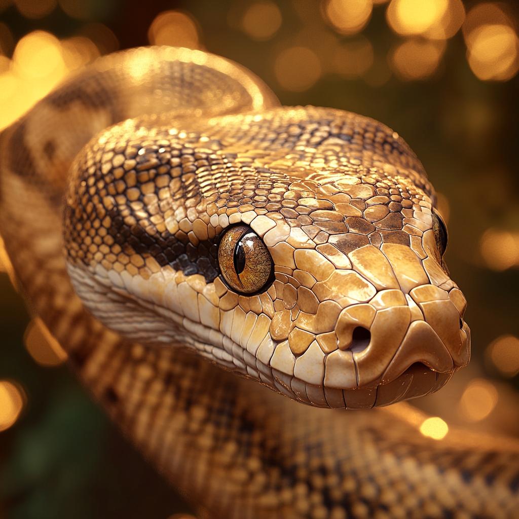 Ball Python in Tree at Sunset
