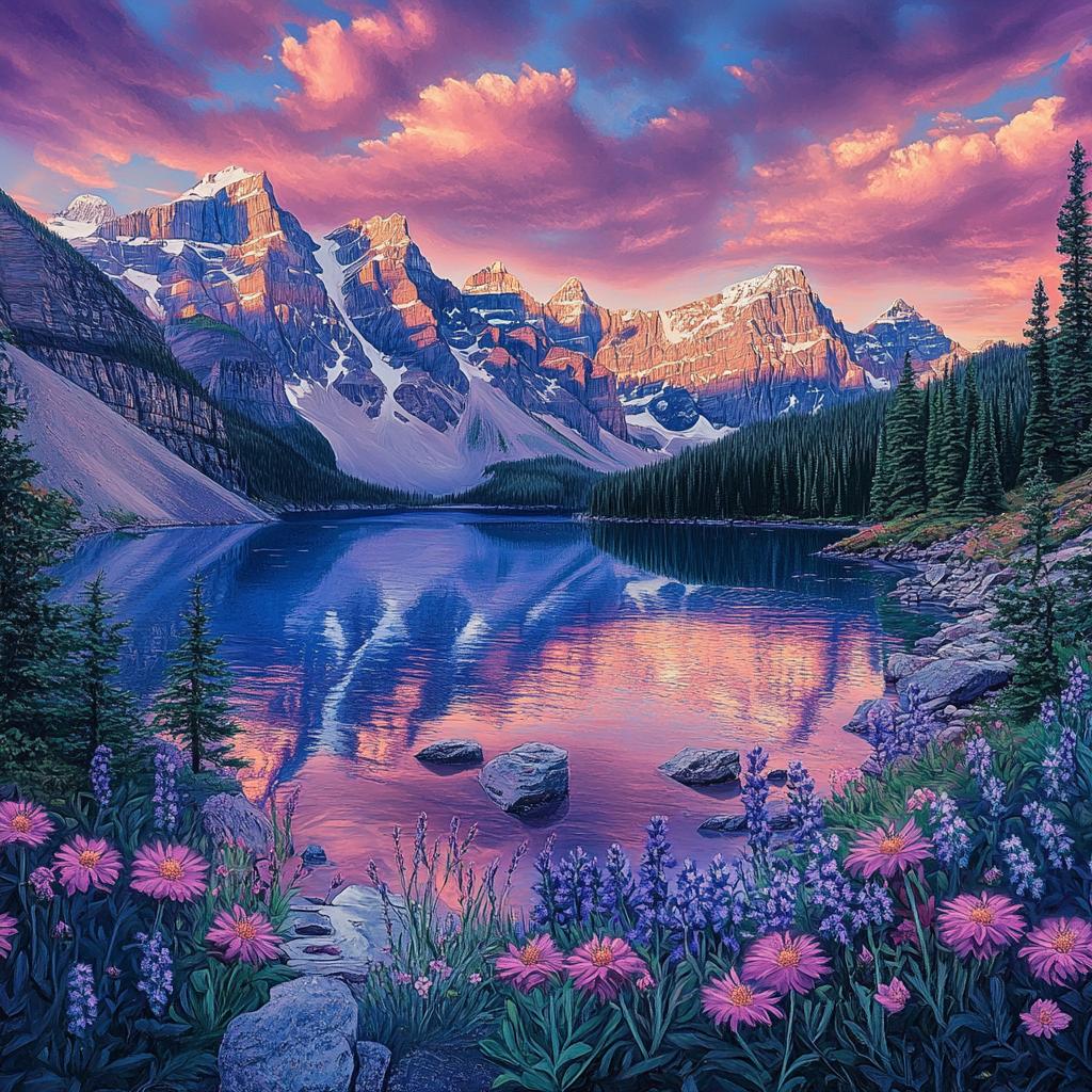 Banff National Park Sunset Scene