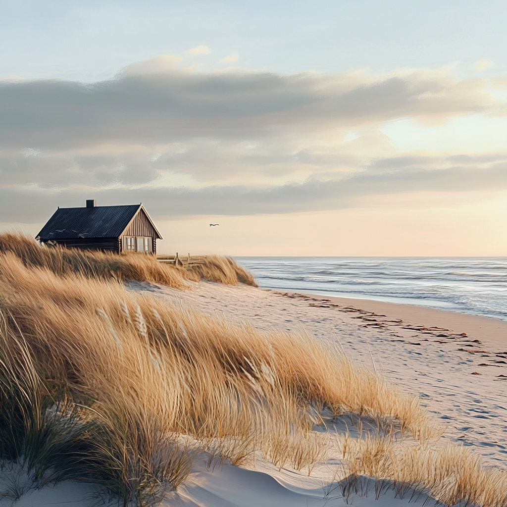 Beach Dunes and Seaside House