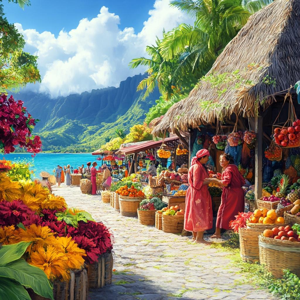 Bora Bora Beach with Locals and Market