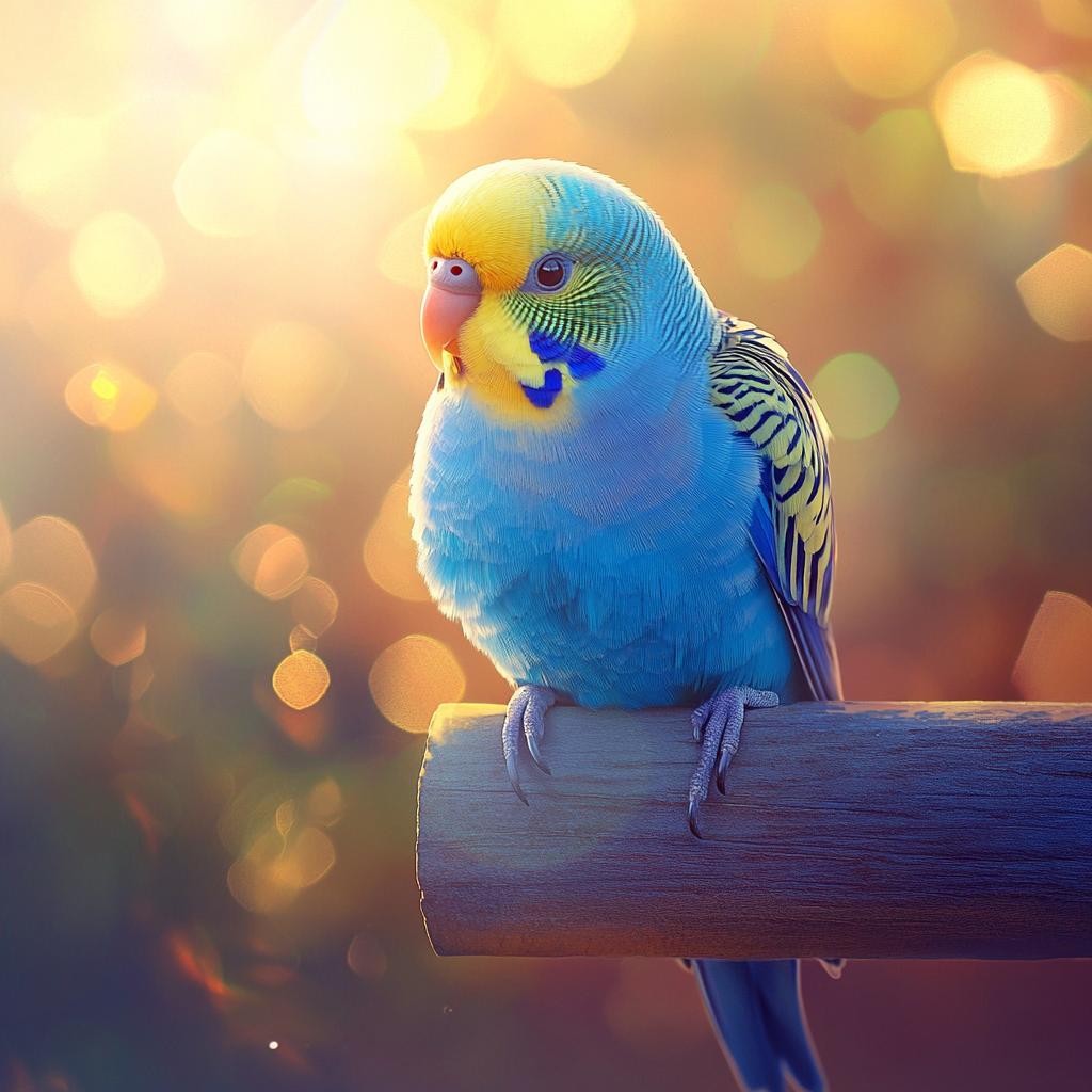 Blue and Yellow Budgerigar on Fence