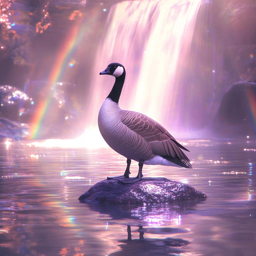 Canada Goose Standing in Pond