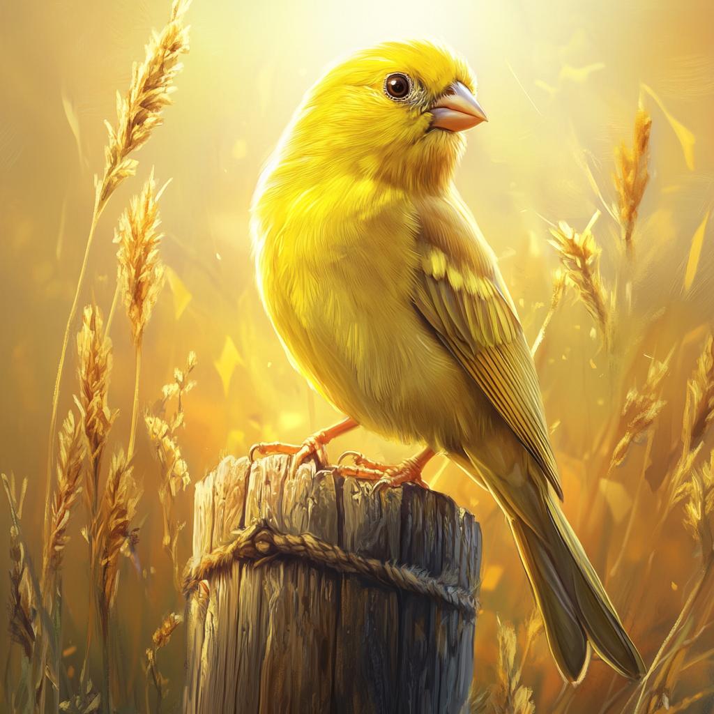 Canary Sitting on Fence