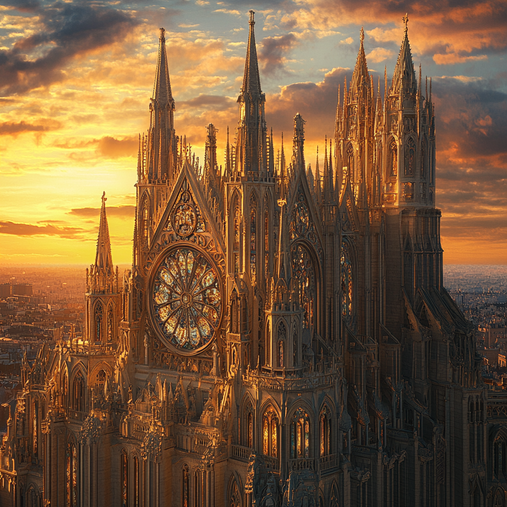Cathedral Sunset View from Above