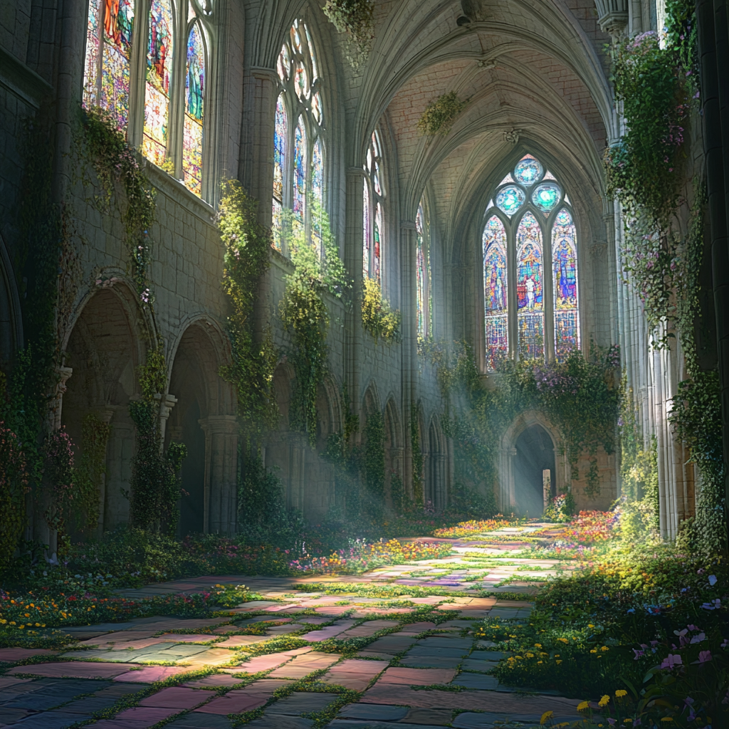 Abandoned Cathedral with Nature Inside