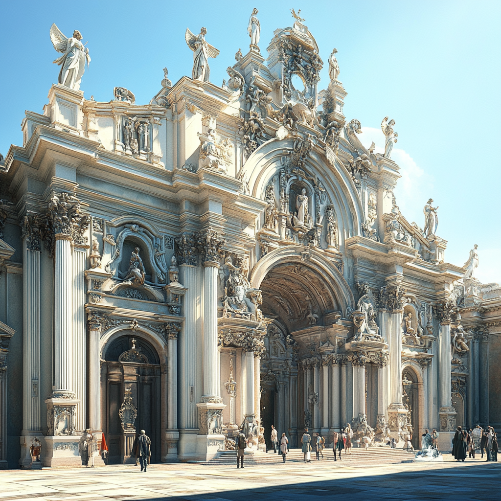 White Marble Cathedral with Statues