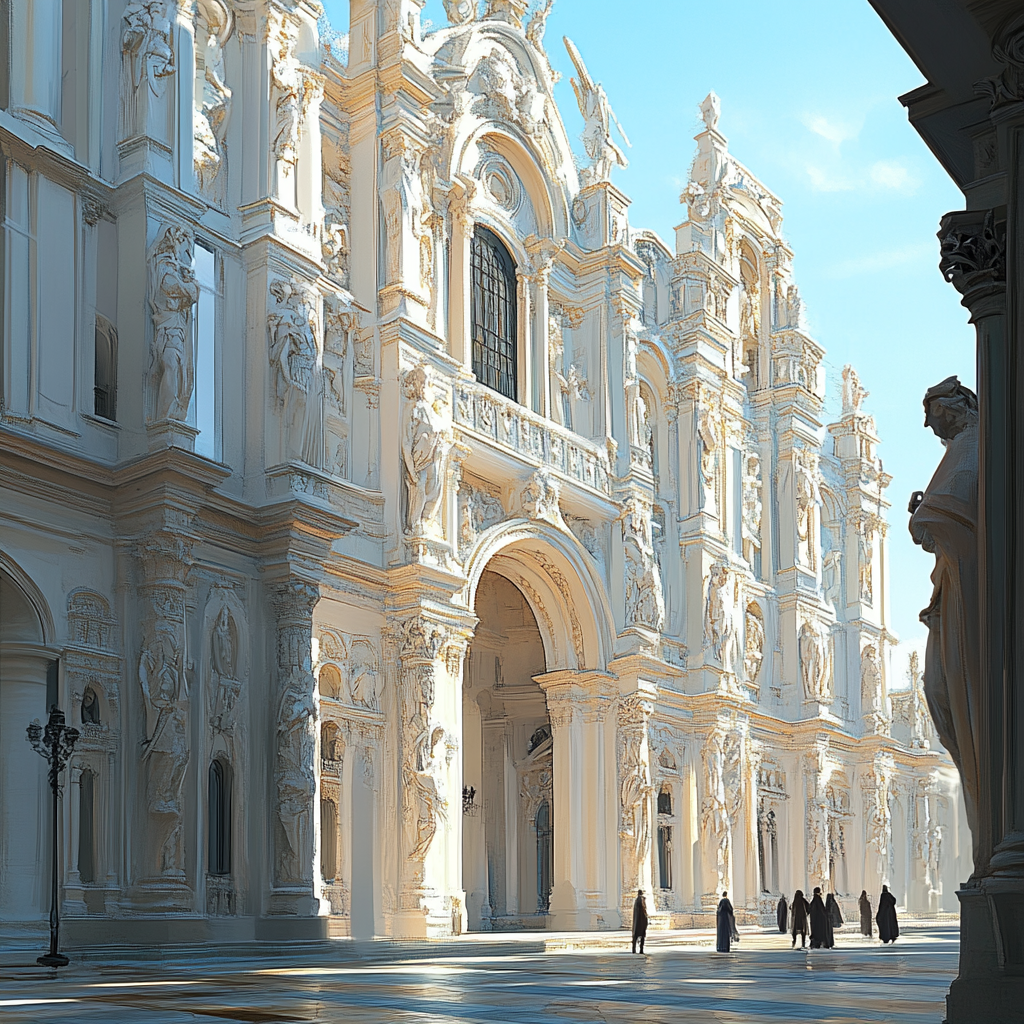 Imperial Cathedral with Many Statues