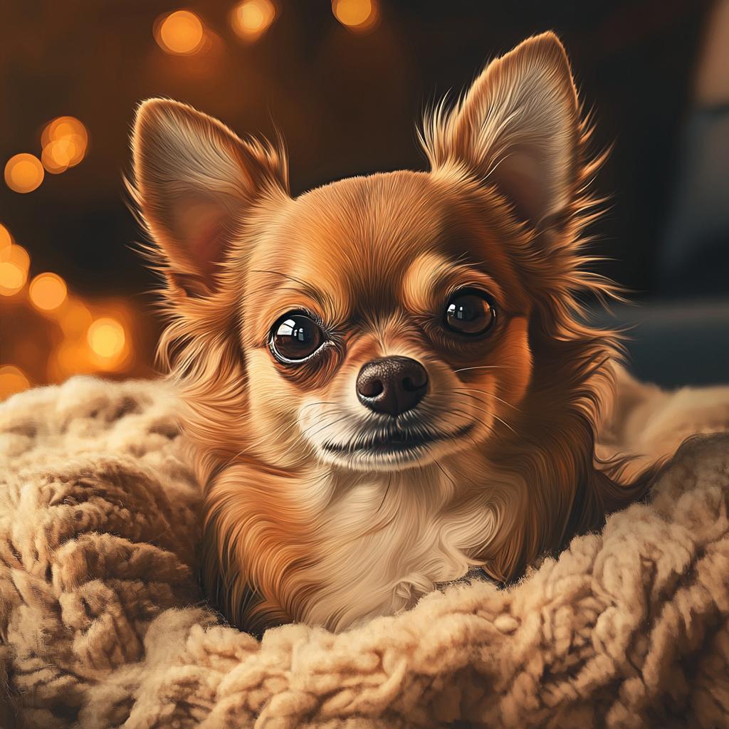 Chihuahua Portrait on Blanket