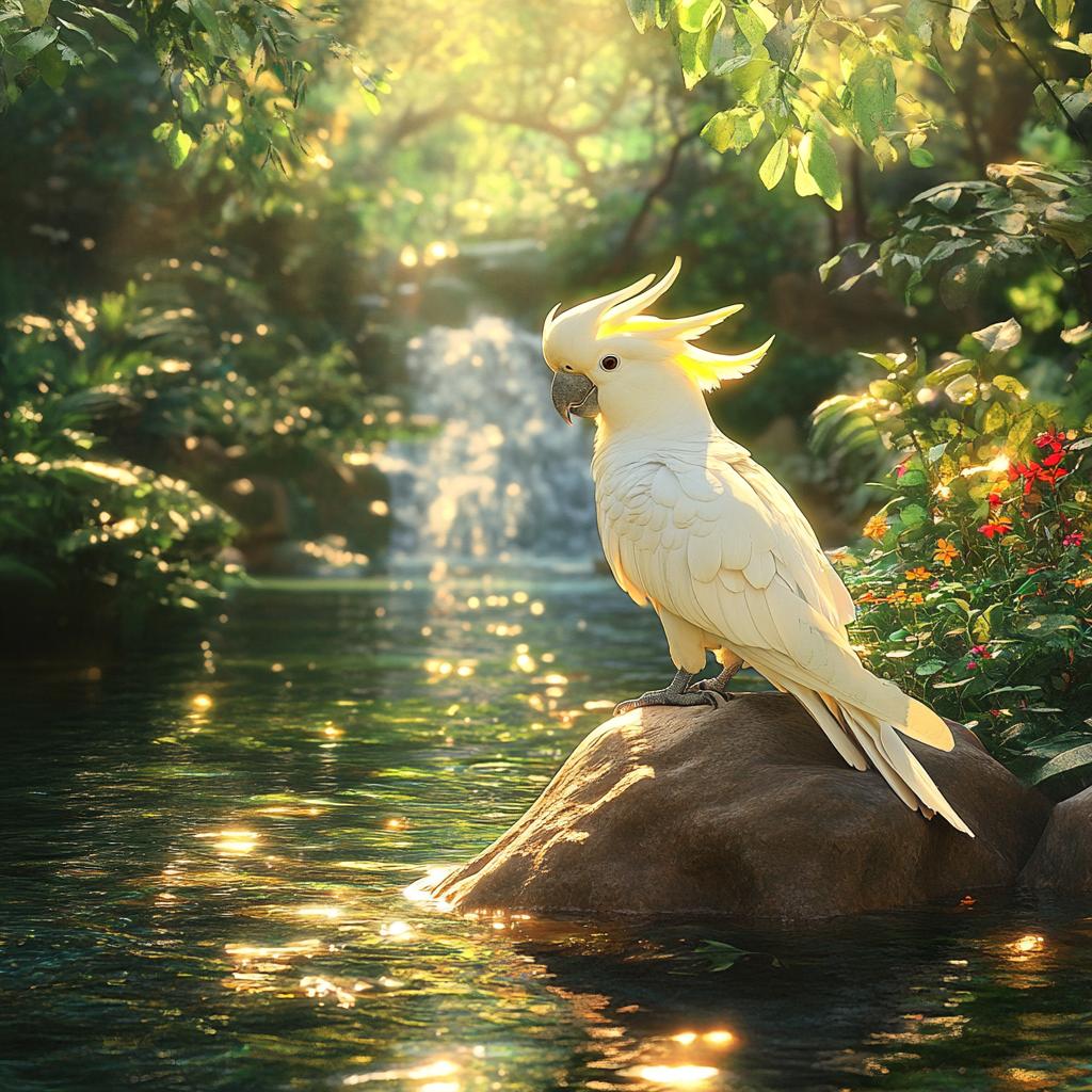 Cockatoo on Rock in Forest River
