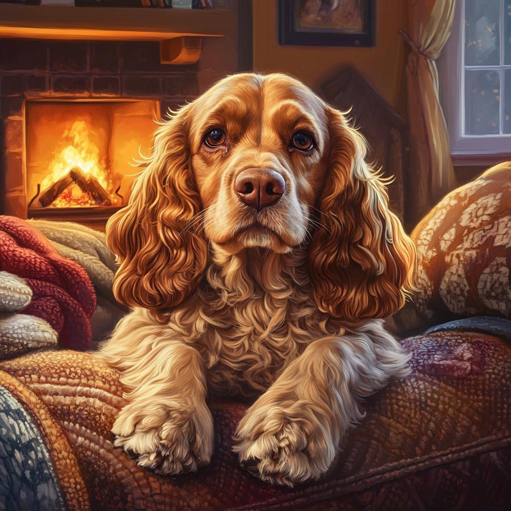 Cocker Spaniel Portrait on Couch