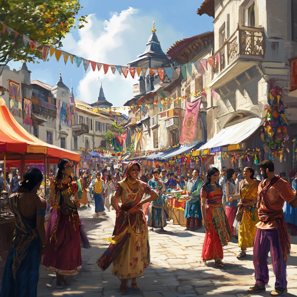 Bustling Middle Eastern Market Scene