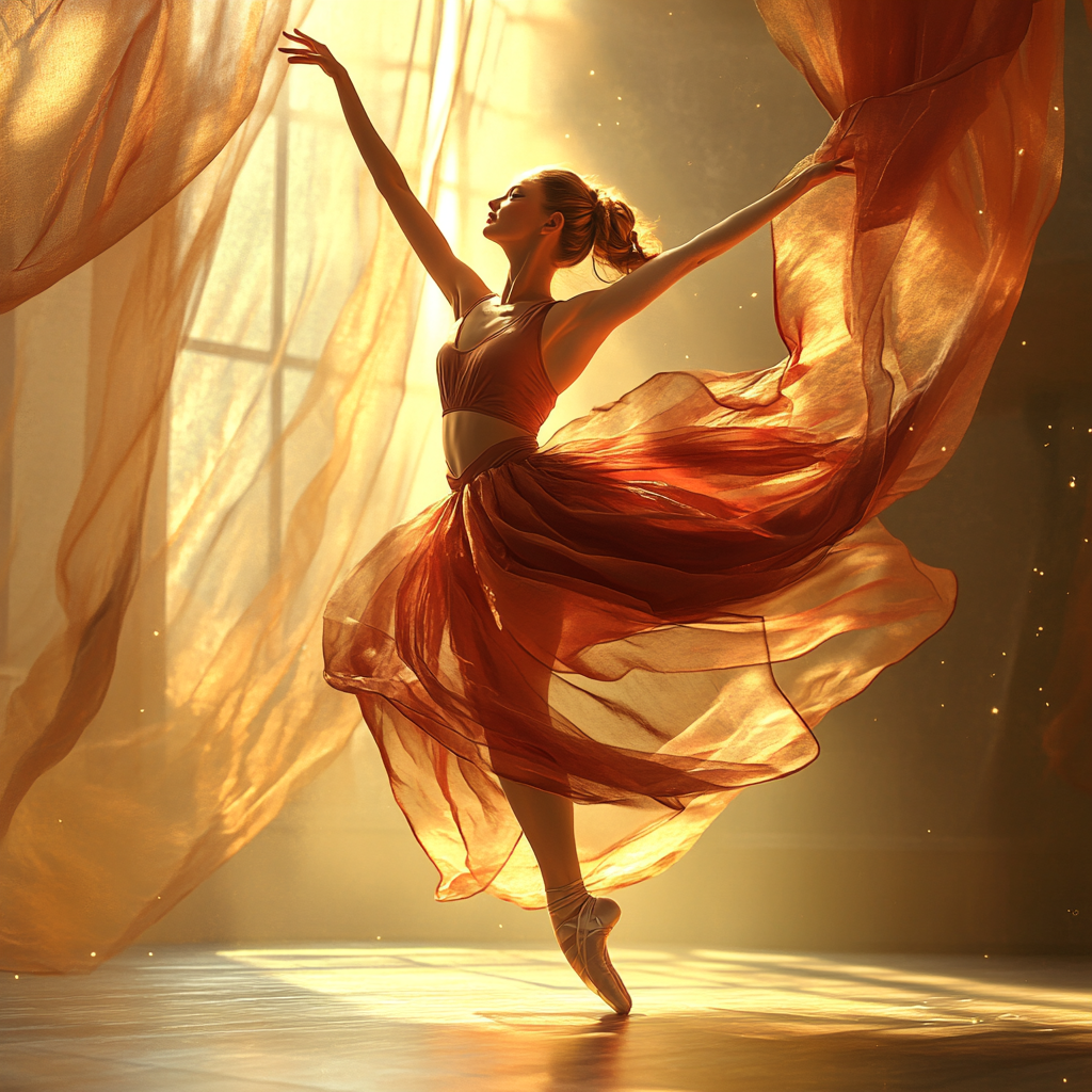 Ballerina in Elegant Dance Pose