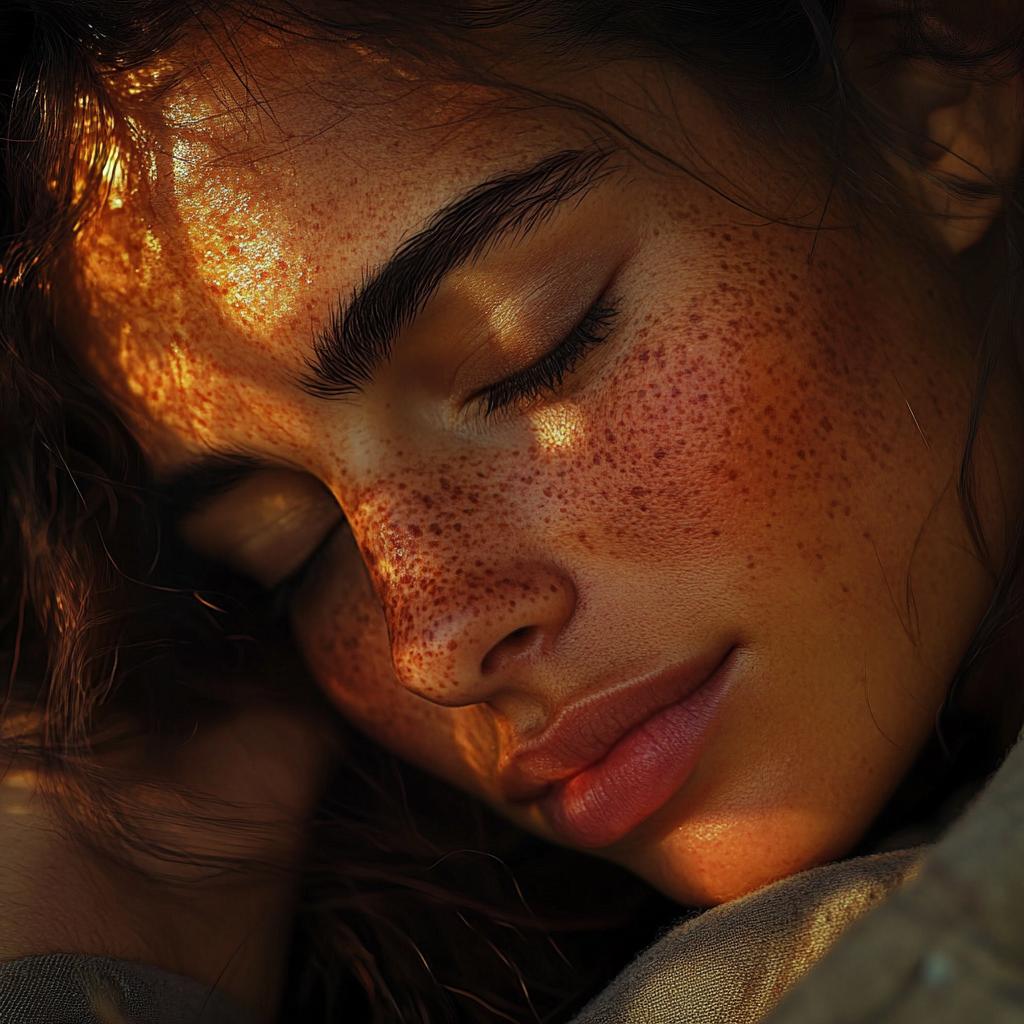 Young Woman Resting with Sunbeam on Face