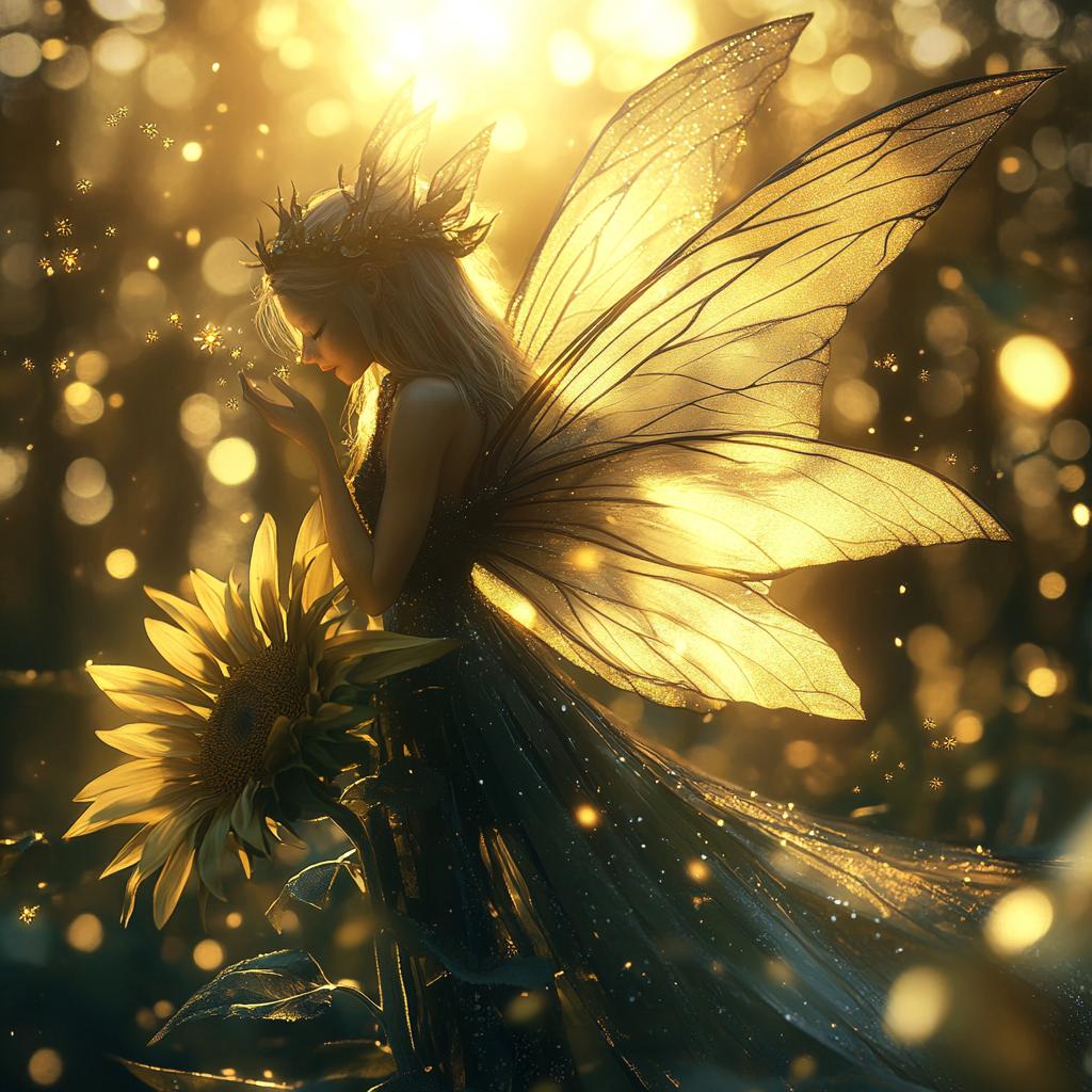 Fairy Girl with Wings Praying