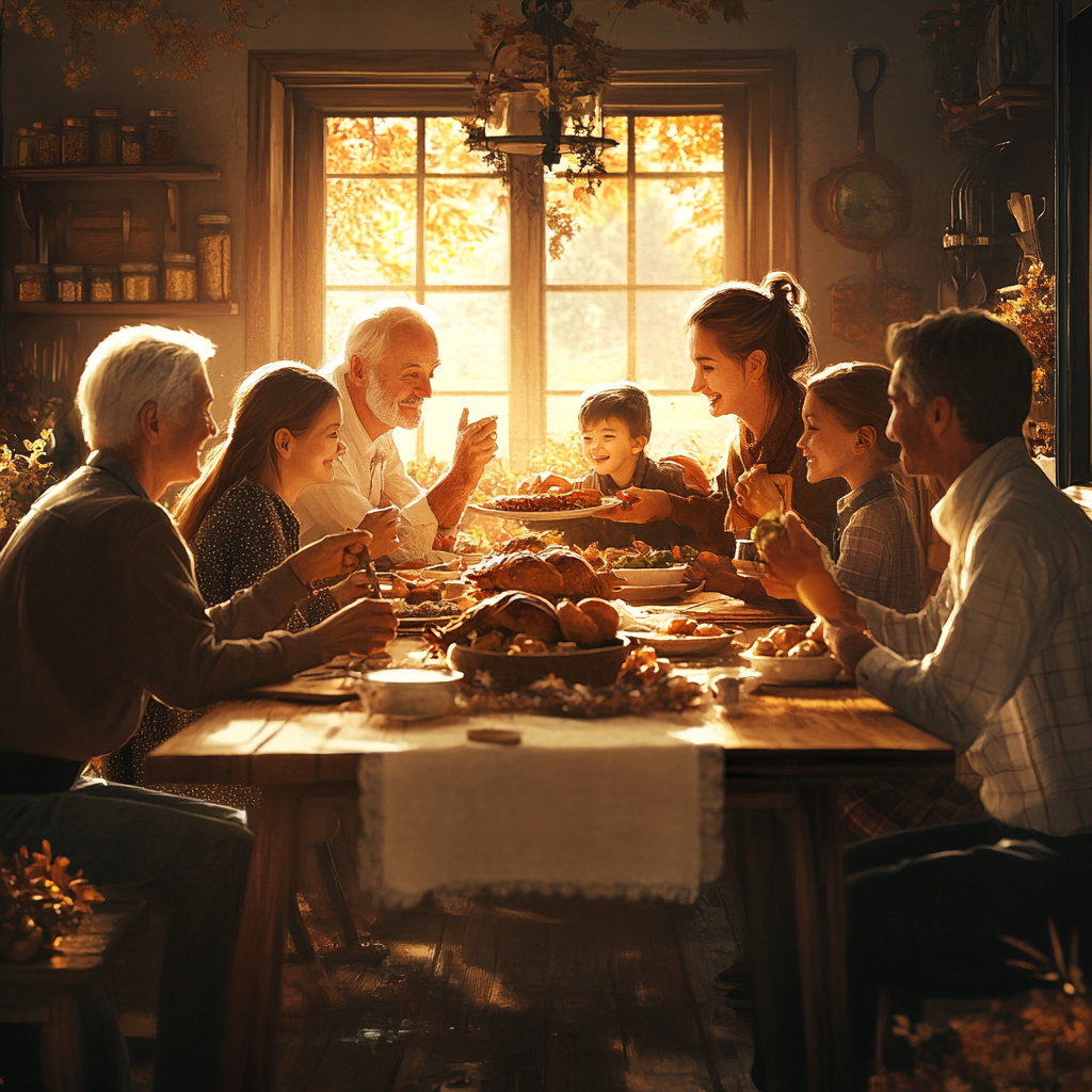 Western Family Dinner at Cozy Table
