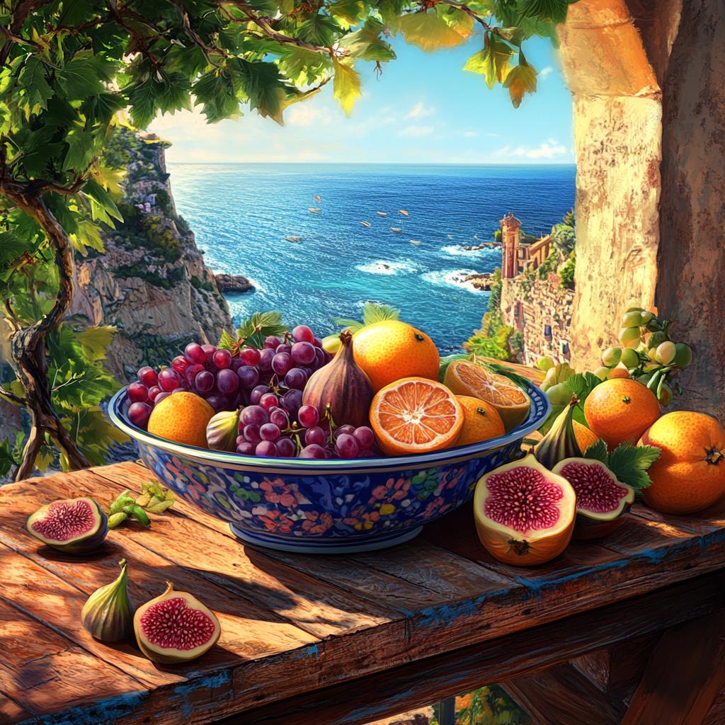 Still Life Fruit Display with Oranges