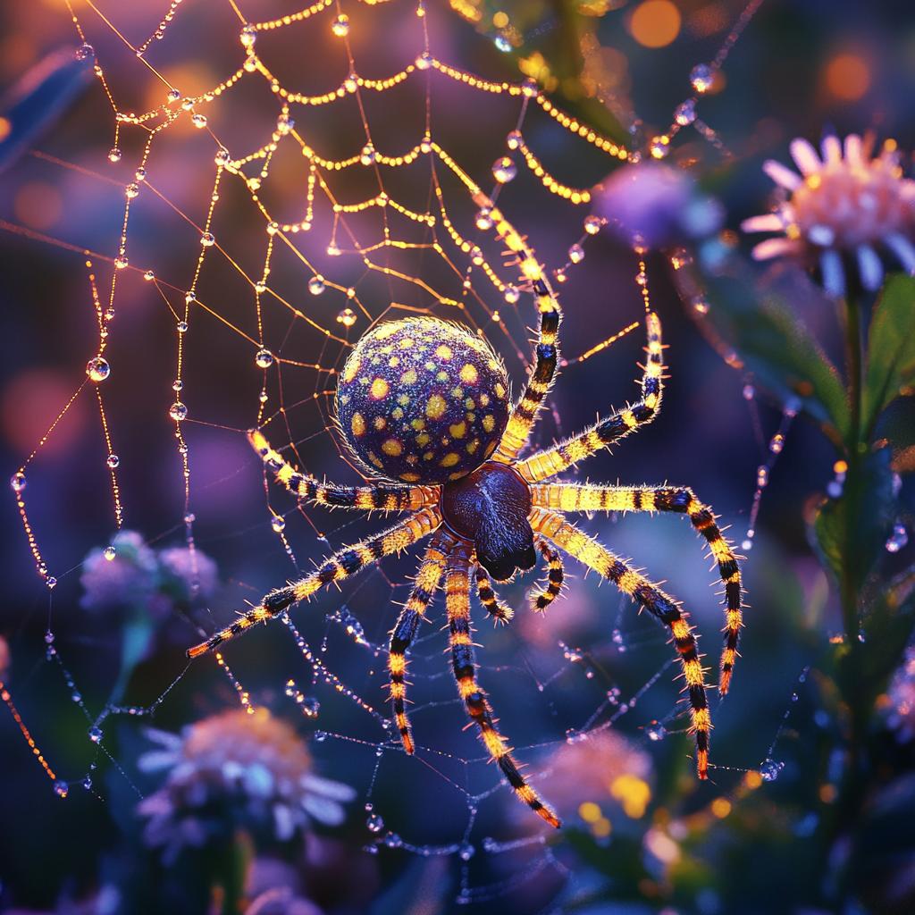 Golden Silk Orb Weaver Spinning Web