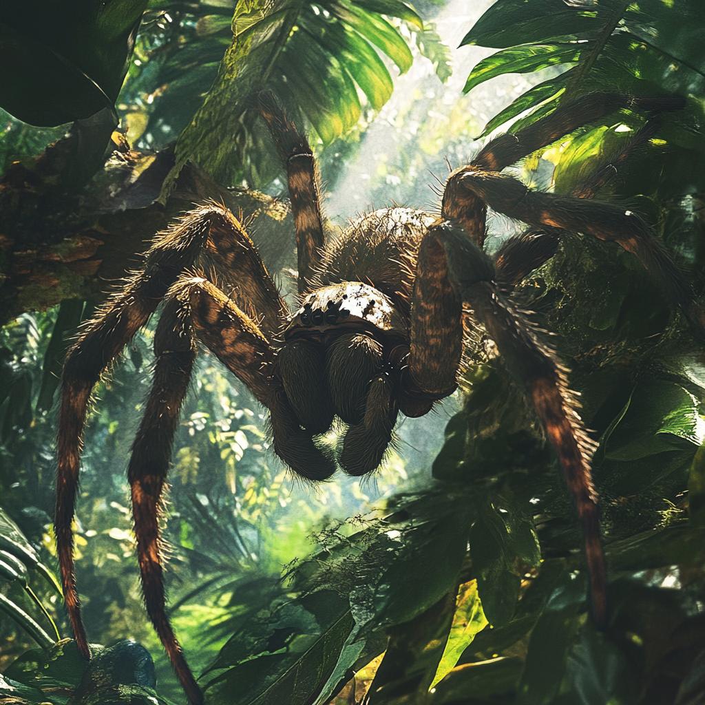 Goliath Birdeater Silhouette in Leaves