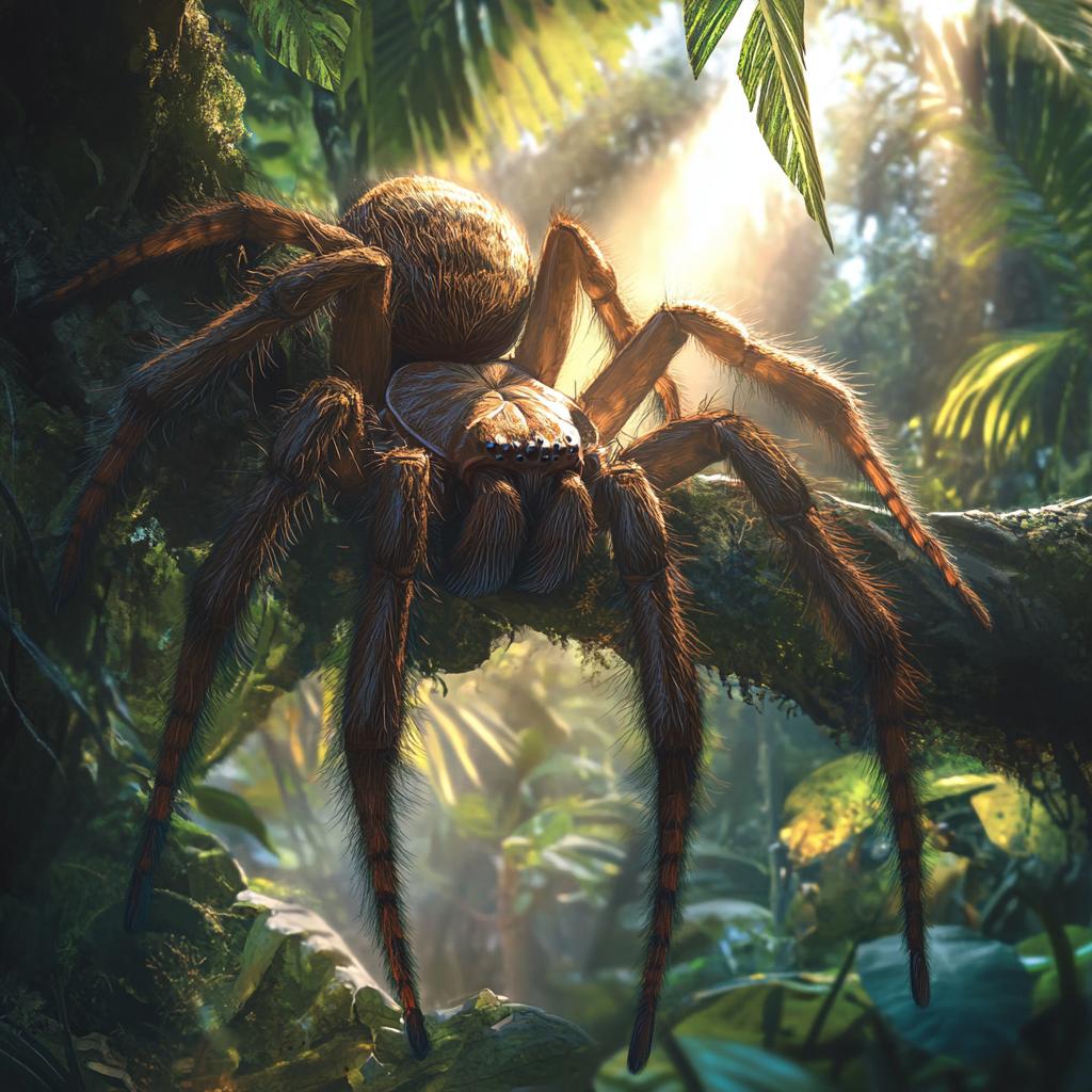 Goliath Birdeater on Tree Branch