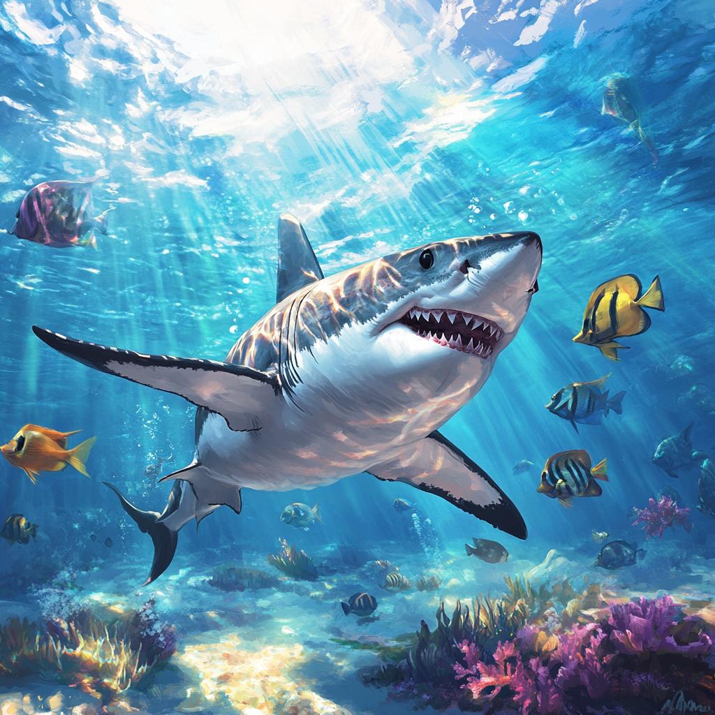 Great White Shark in Tropical Waters