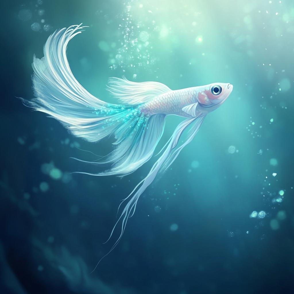 White Guppy in Crystal Water