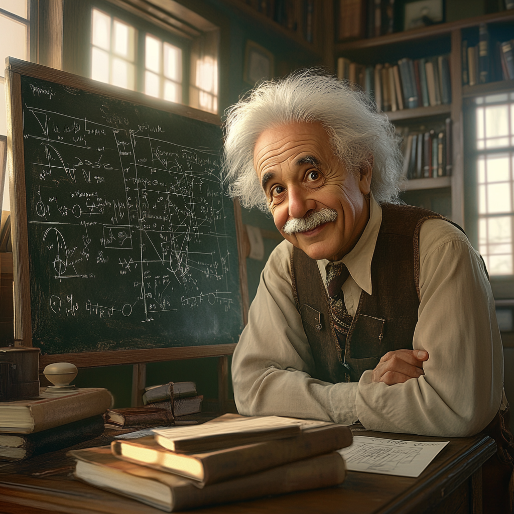 Albert Einstein Classroom Portrait