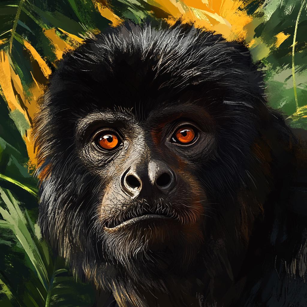 Howler Monkey Close Up Portrait