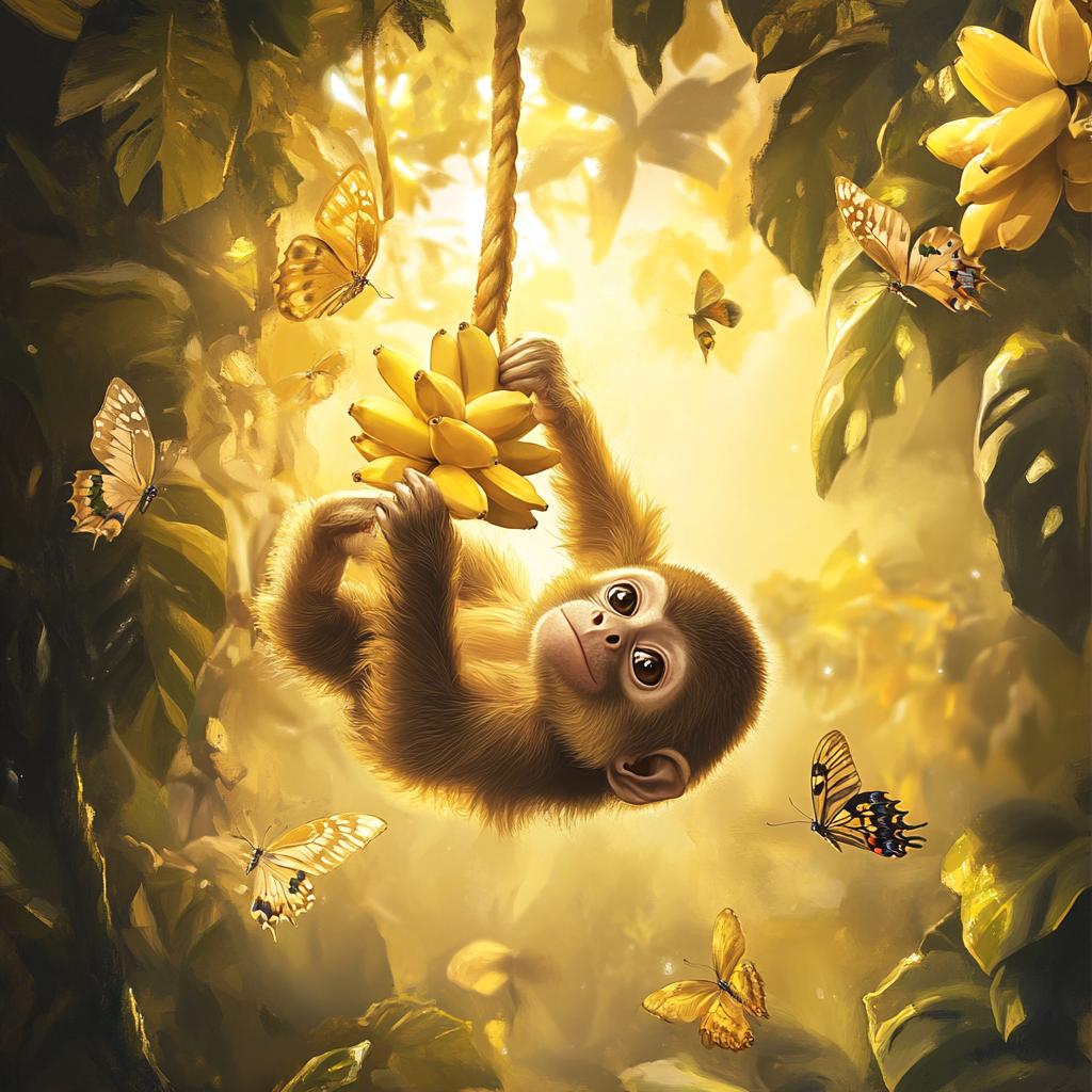 Baby Howler Monkey with Bananas