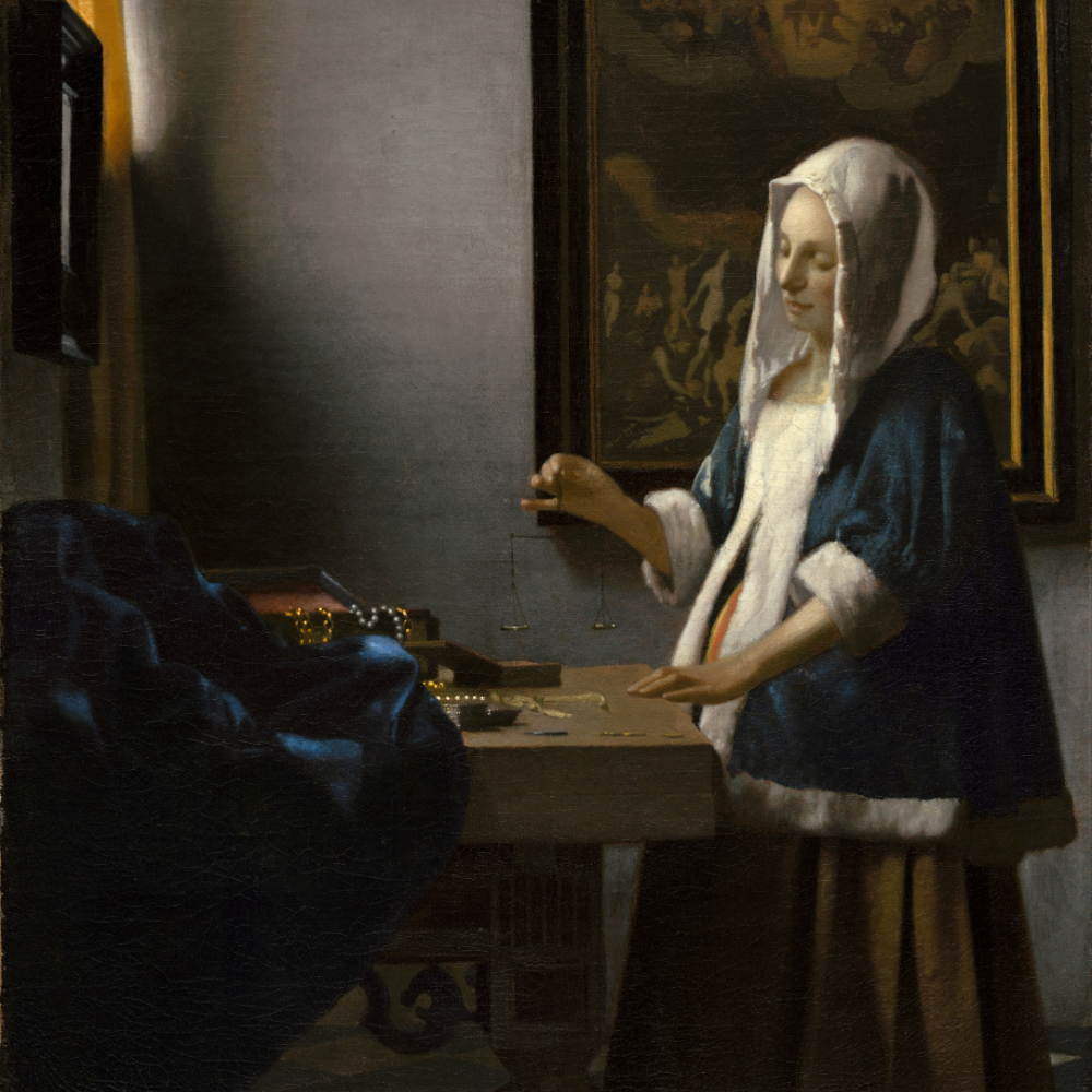 Woman Holding a Balance by Johannes Vermeer