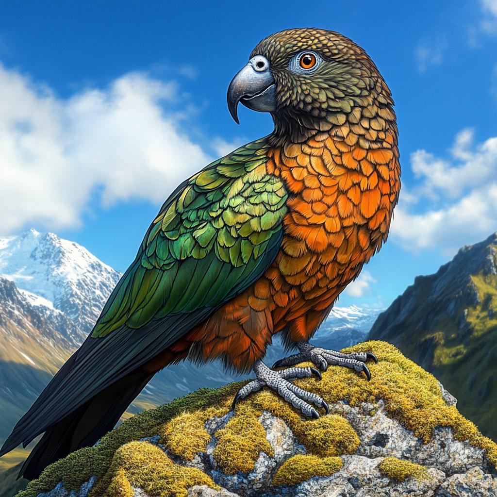 Close Up Portrait of Kea Parrot