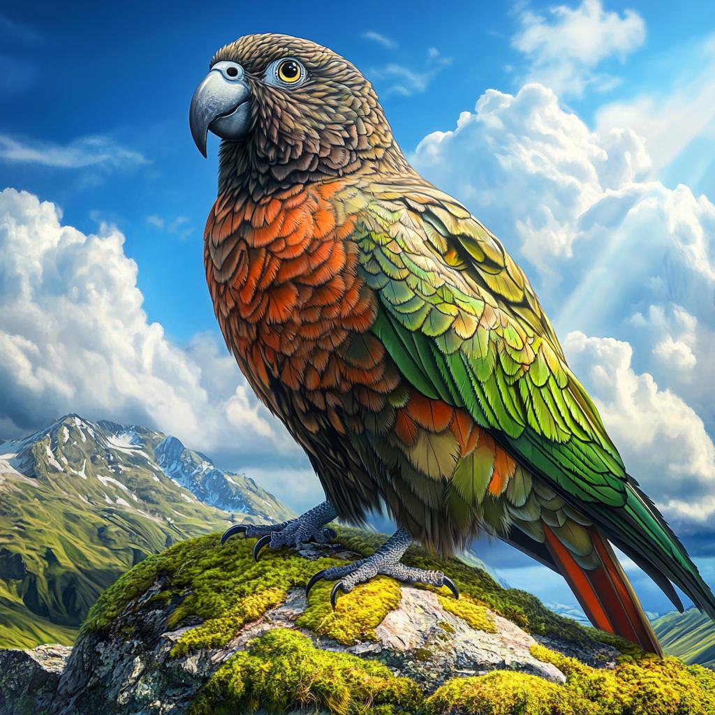 Kea Parrot Close Up Detail