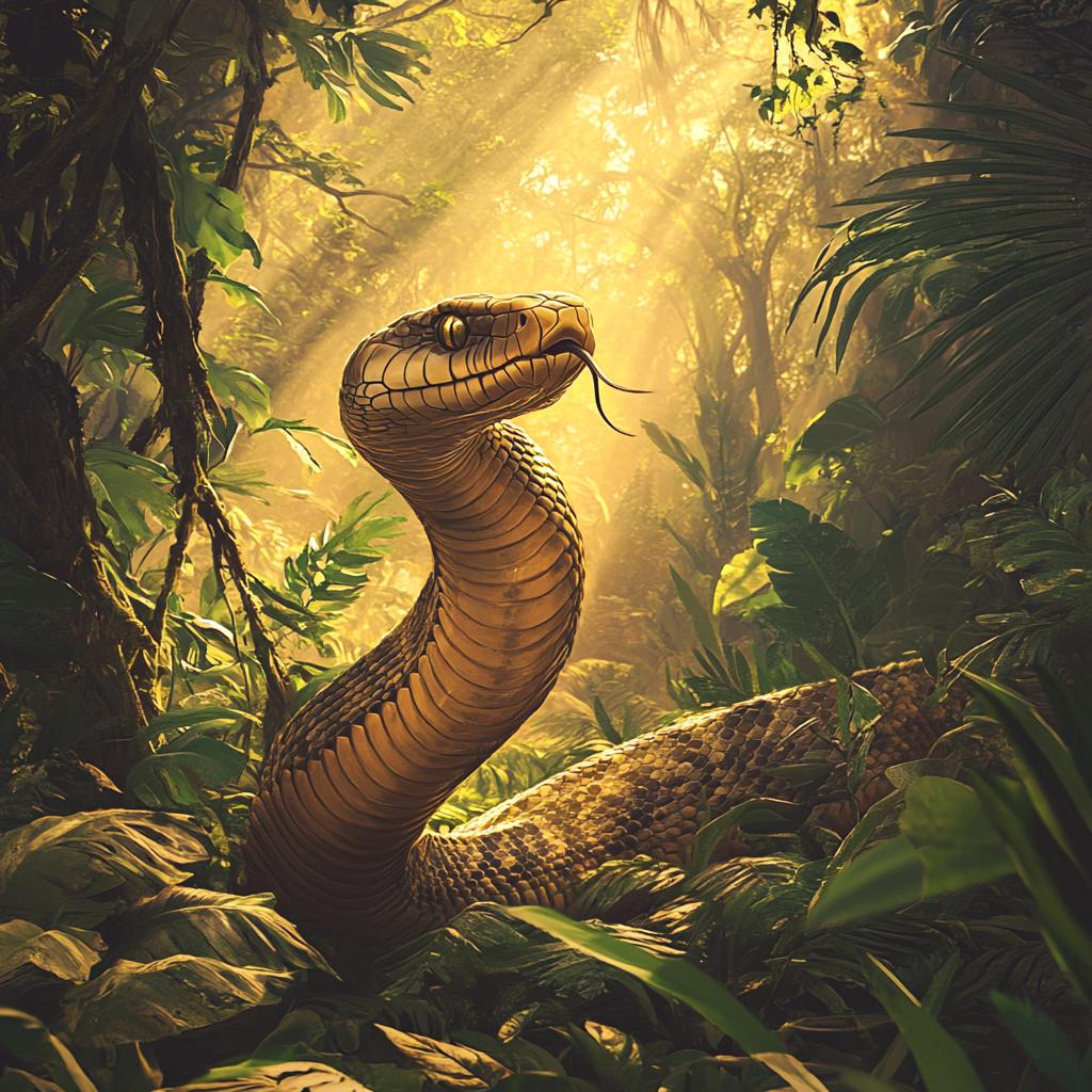 King Cobra in Dense Forest