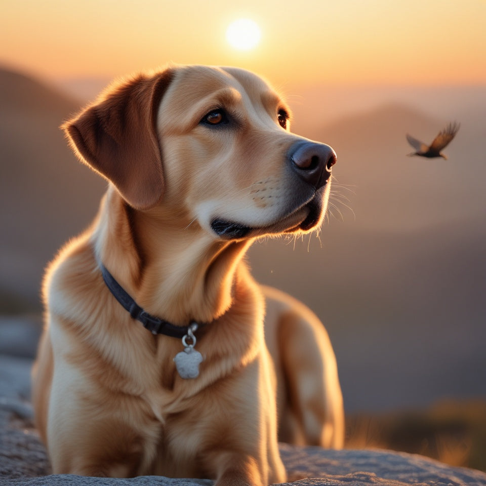 Labrador Retriever Portrait in Rocky Setting