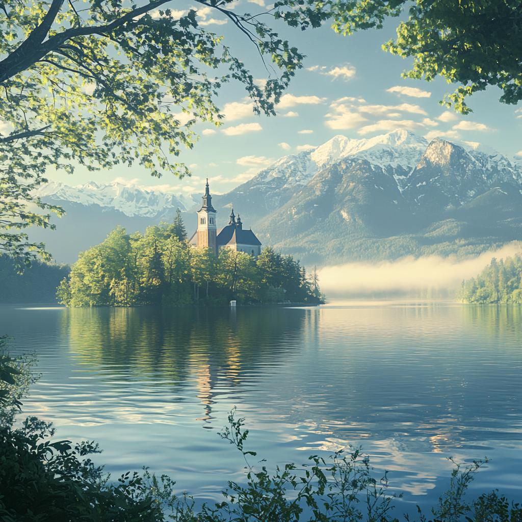 Scenic View of Lake Bled with Castle