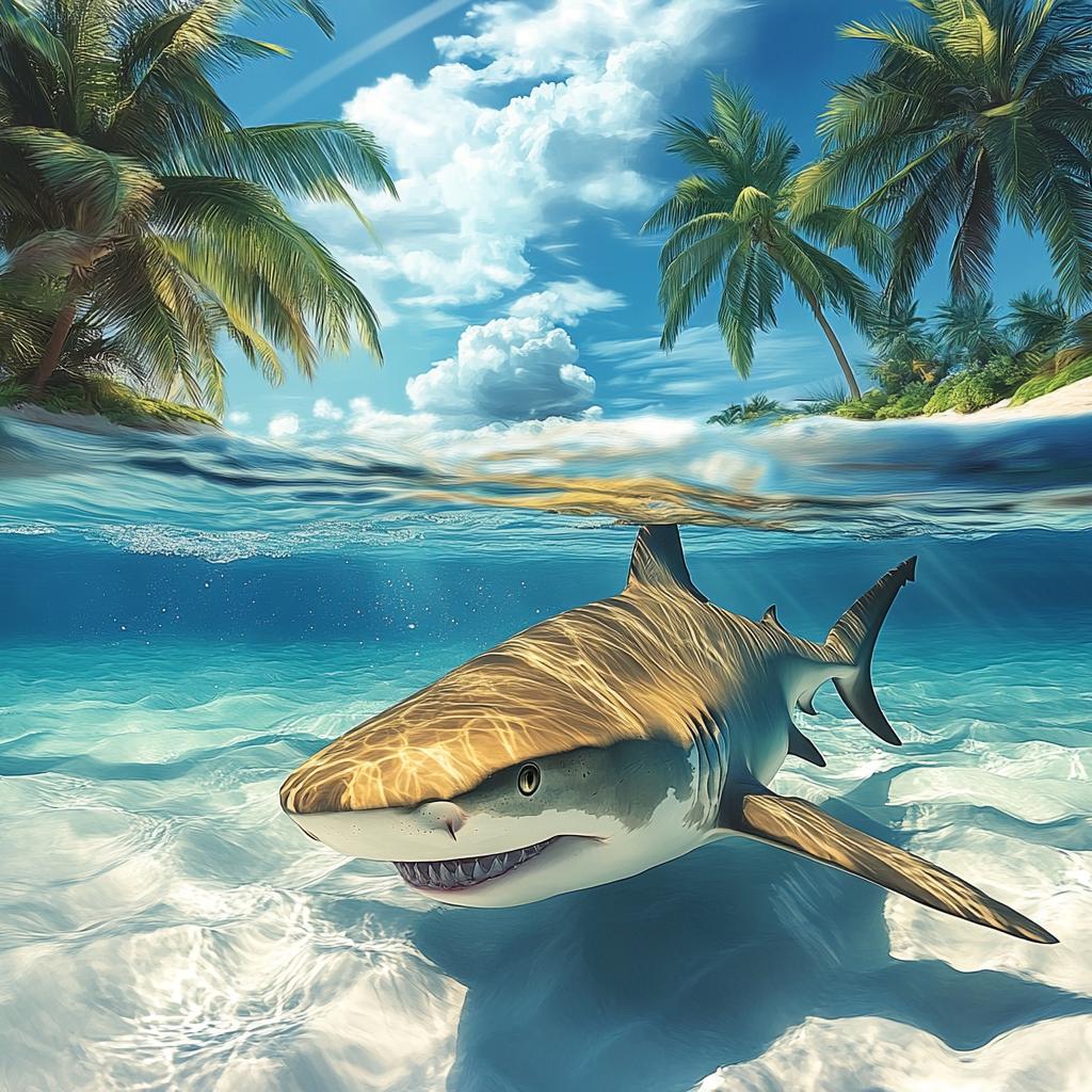 Lemon Shark in Shallow Tropical Waters