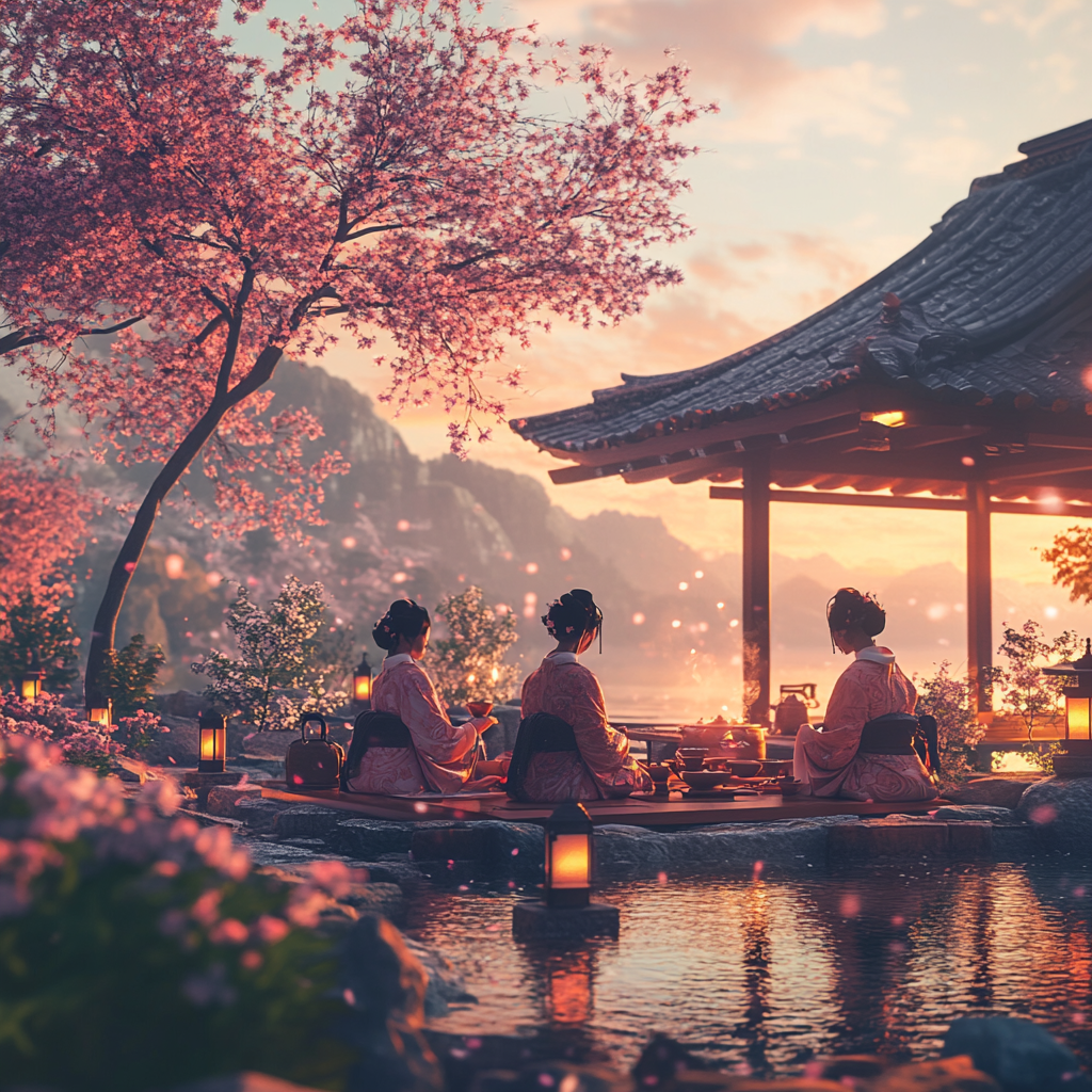 Traditional Teatime in Kyoto Garden