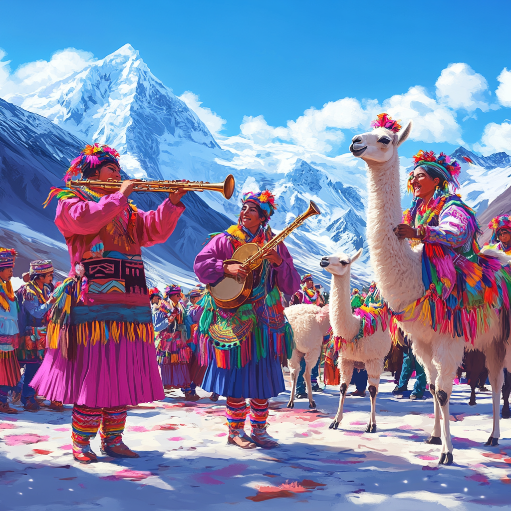 Traditional Bolivian Llama Festival