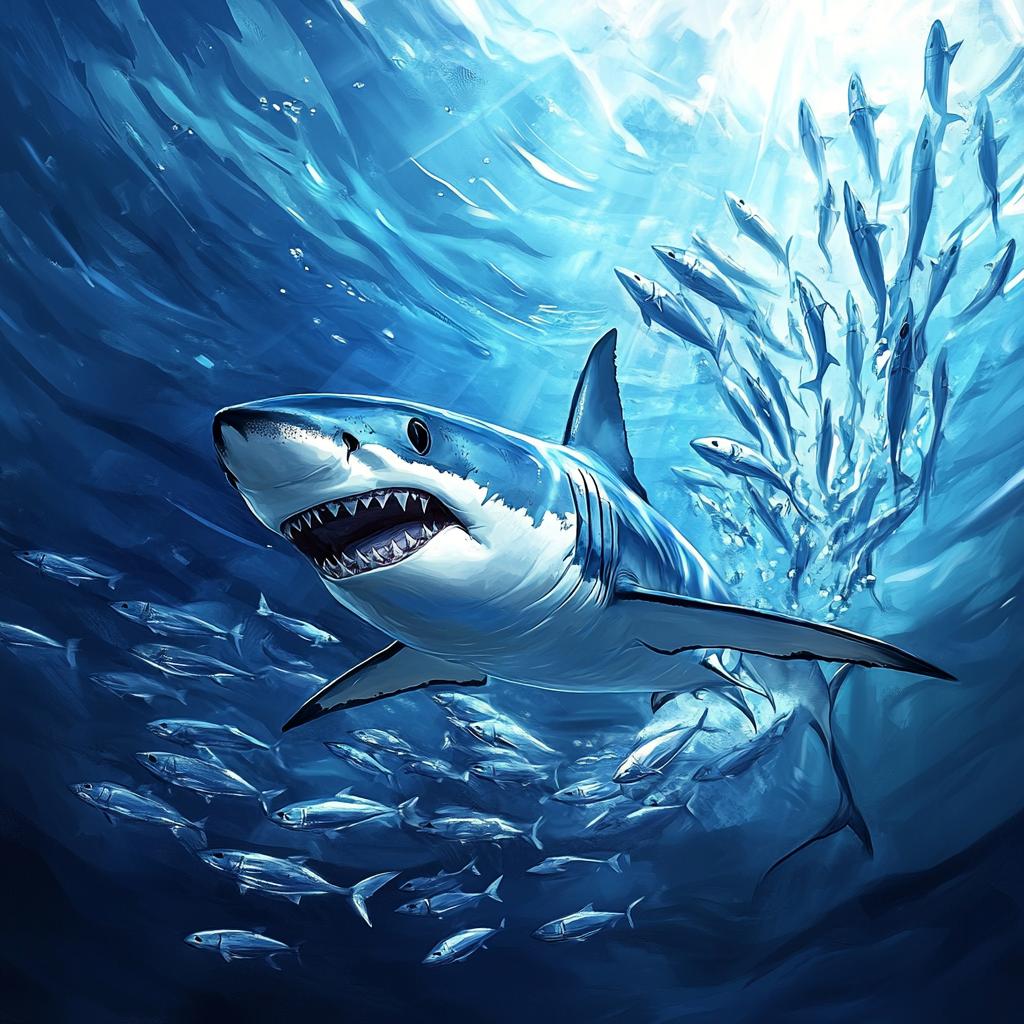 Mako Shark Hunting Fish