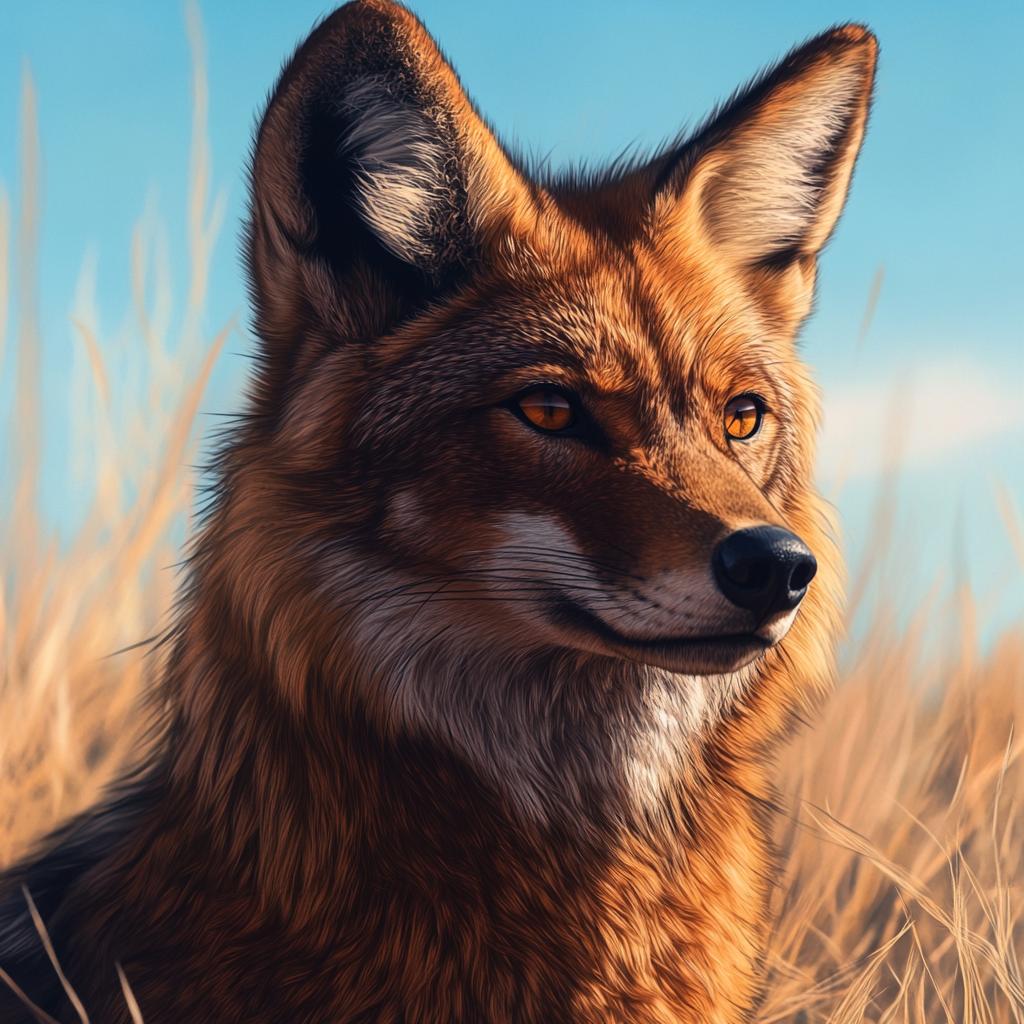 Maned Wolf Close Up Portrait