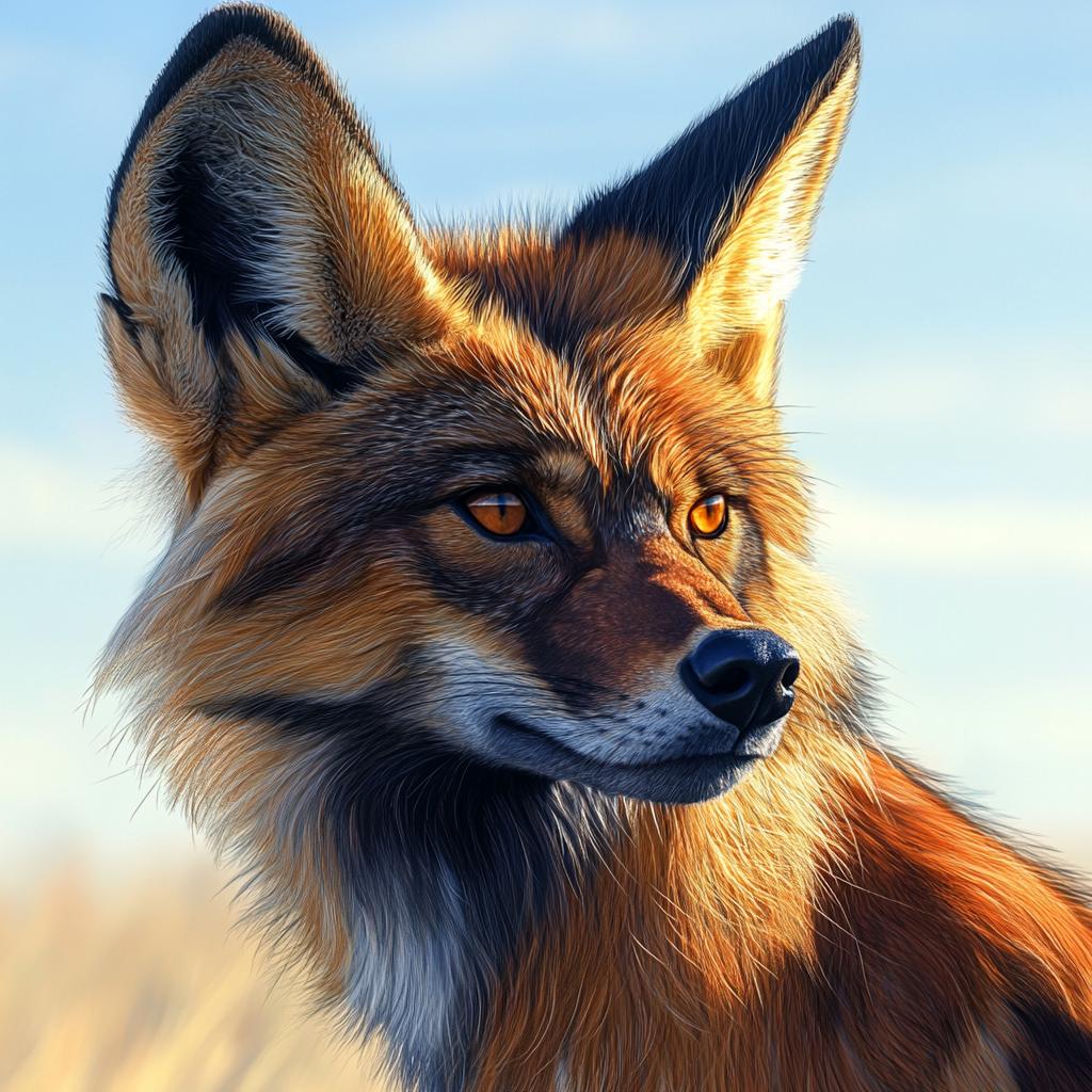 Portrait of Maned Wolf in Forest