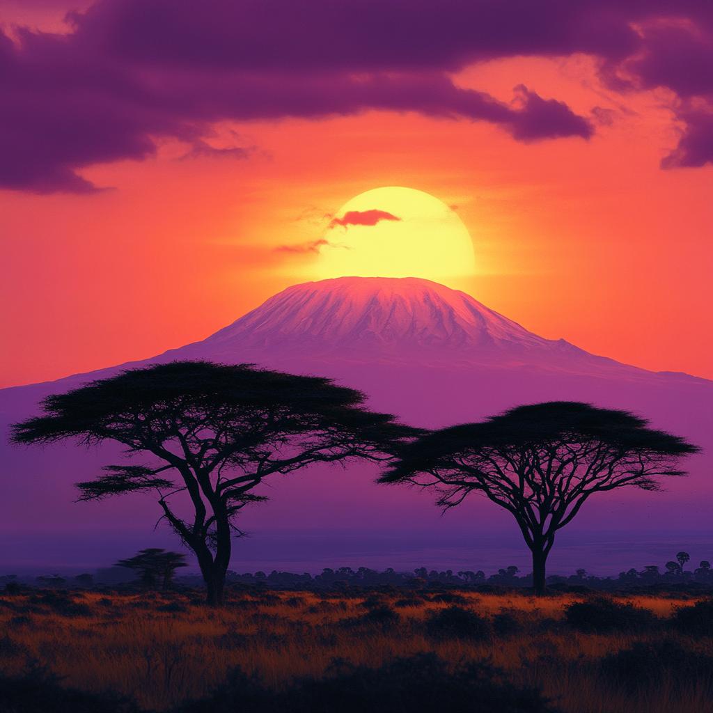 Kilimanjaro Sunset Silhouettes