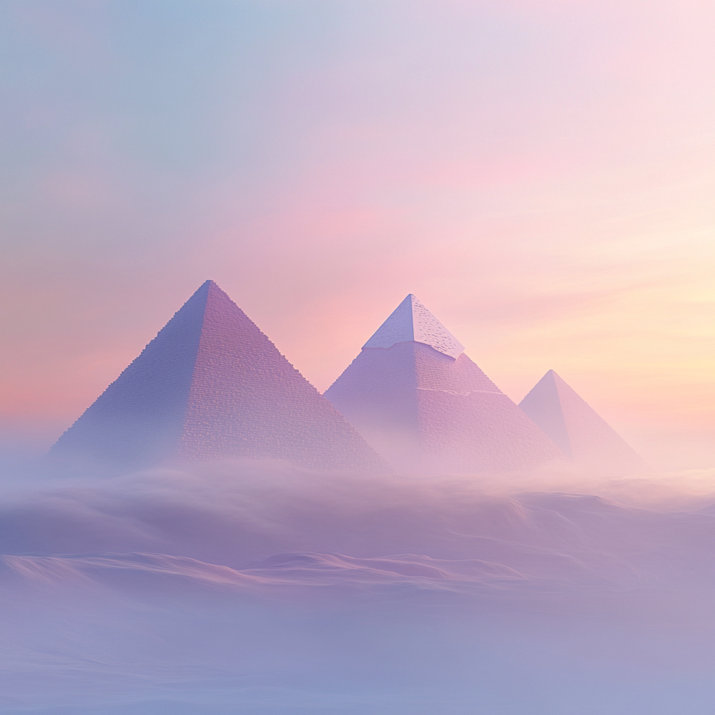 Abstract Pyramids in Early Morning