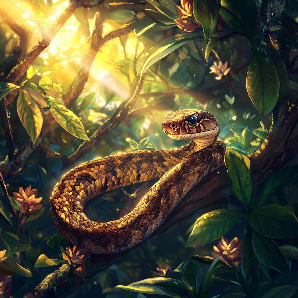 Pygmy Rattlesnake in Rainforest Sunbeam