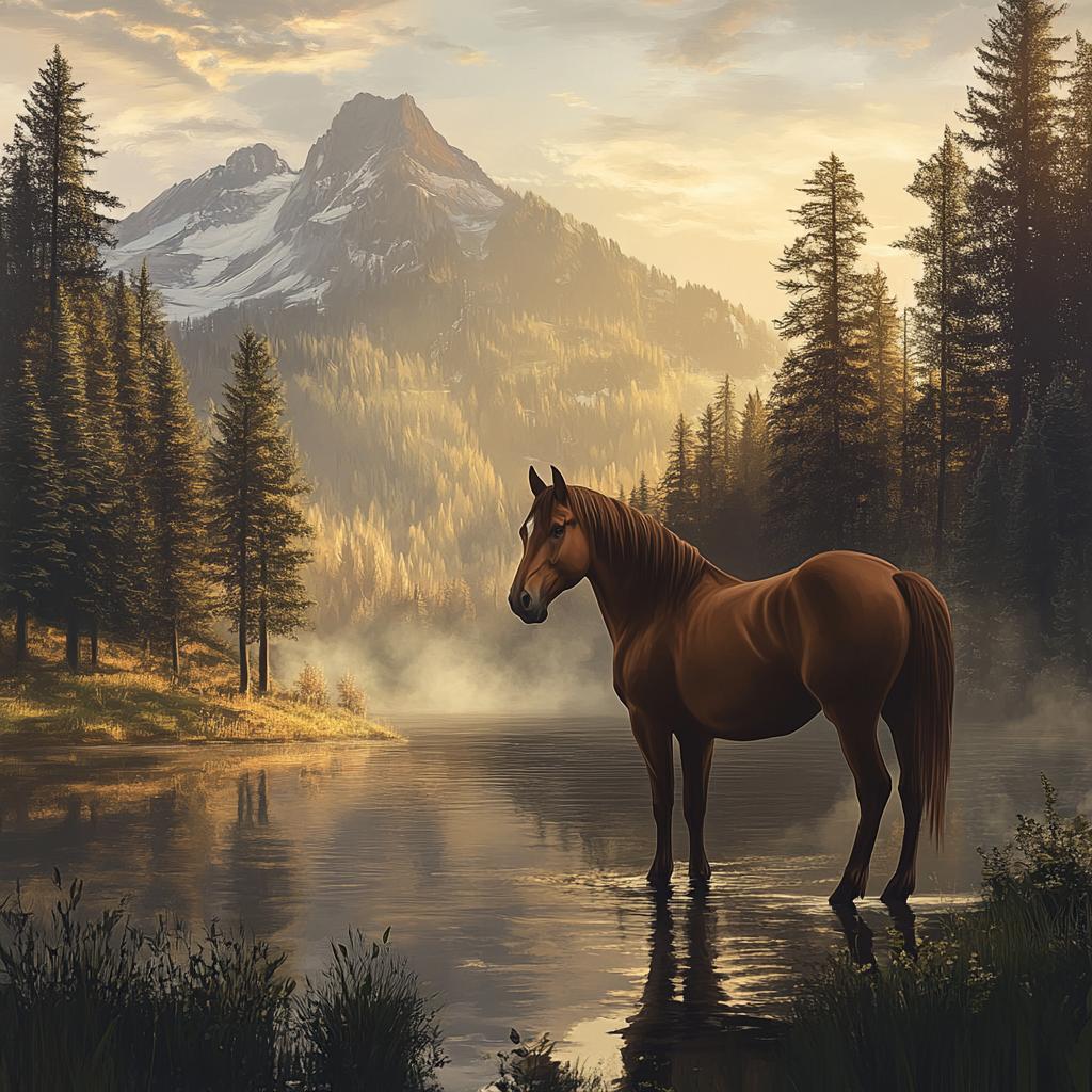 Quarter Horse Running in Desert Sunlight