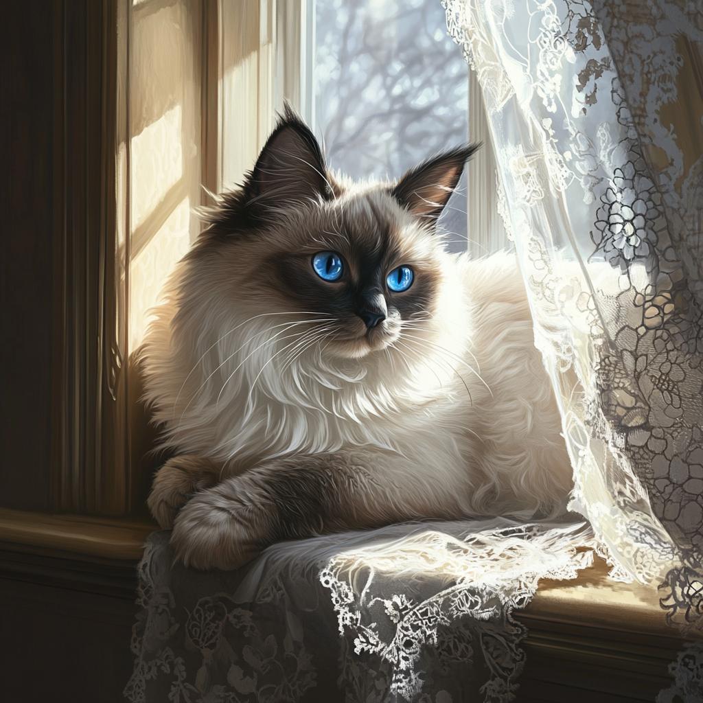 Ragdoll Cat Sitting at Window