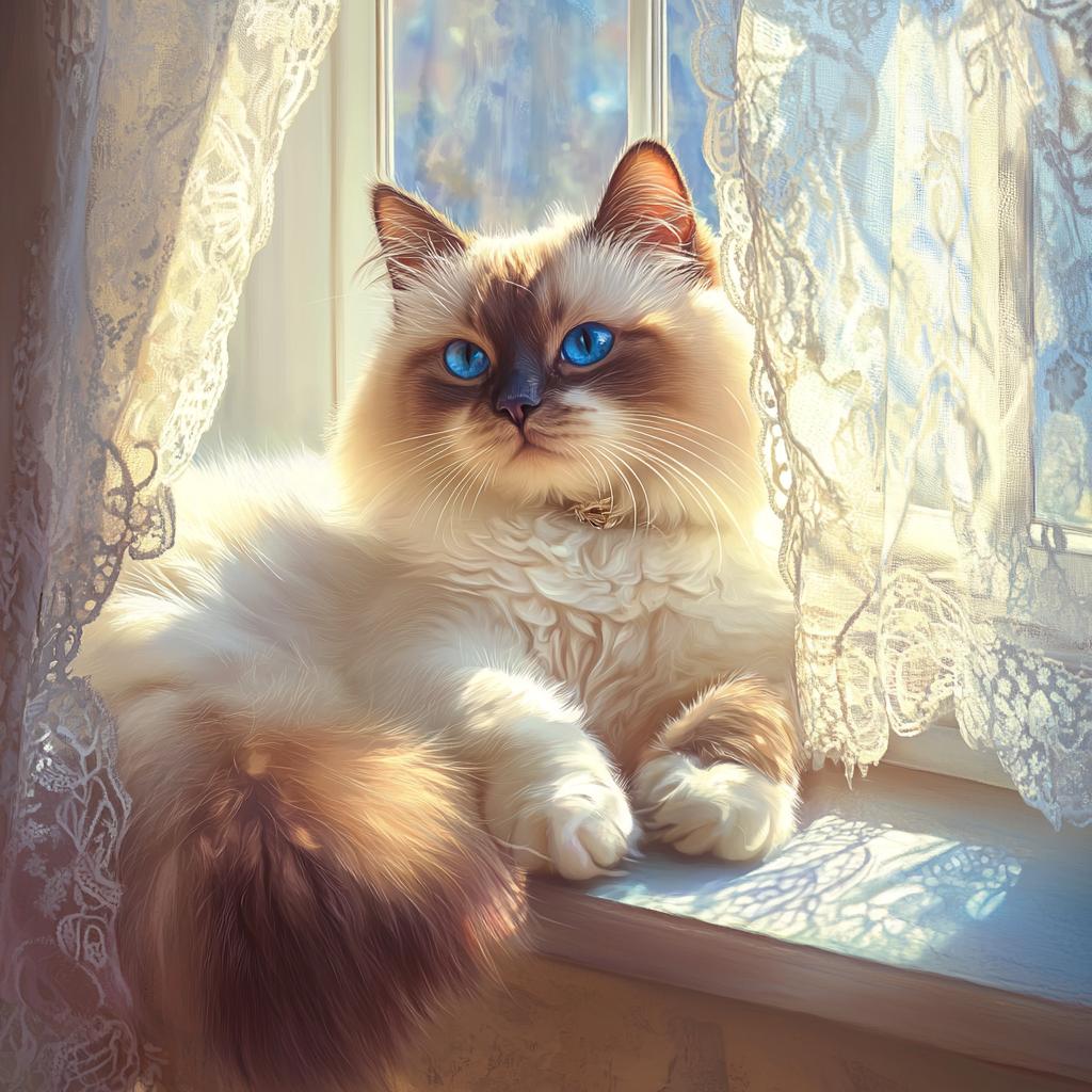 Ragdoll Looking Out Window View