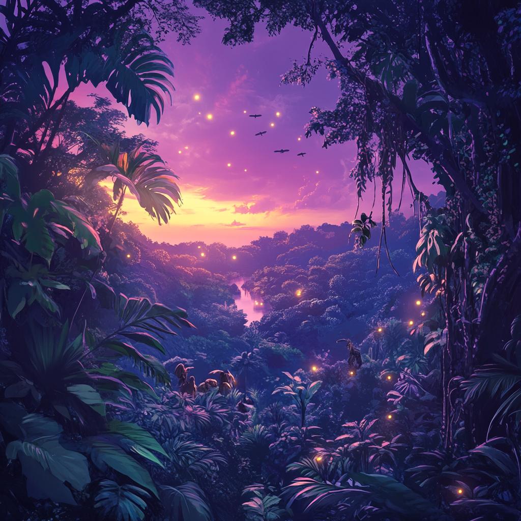 Purple Rainforest Sunset View